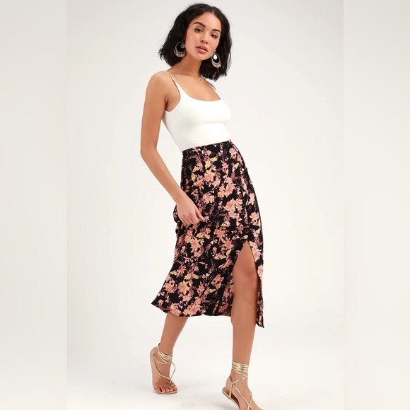 Free People Retro Love Floral Print Midi Skirt - Picture 3 of 13